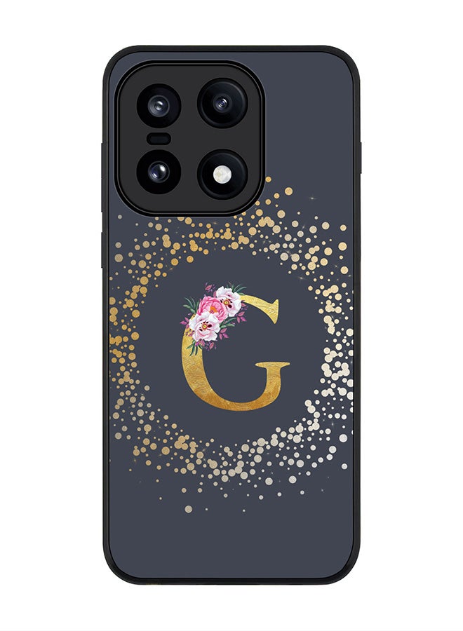 For OnePlus 15 Case,Slim fit Camera Protection, Shockproof Thin Phone cover  - Custom Monogram Floral - G  (Grey )